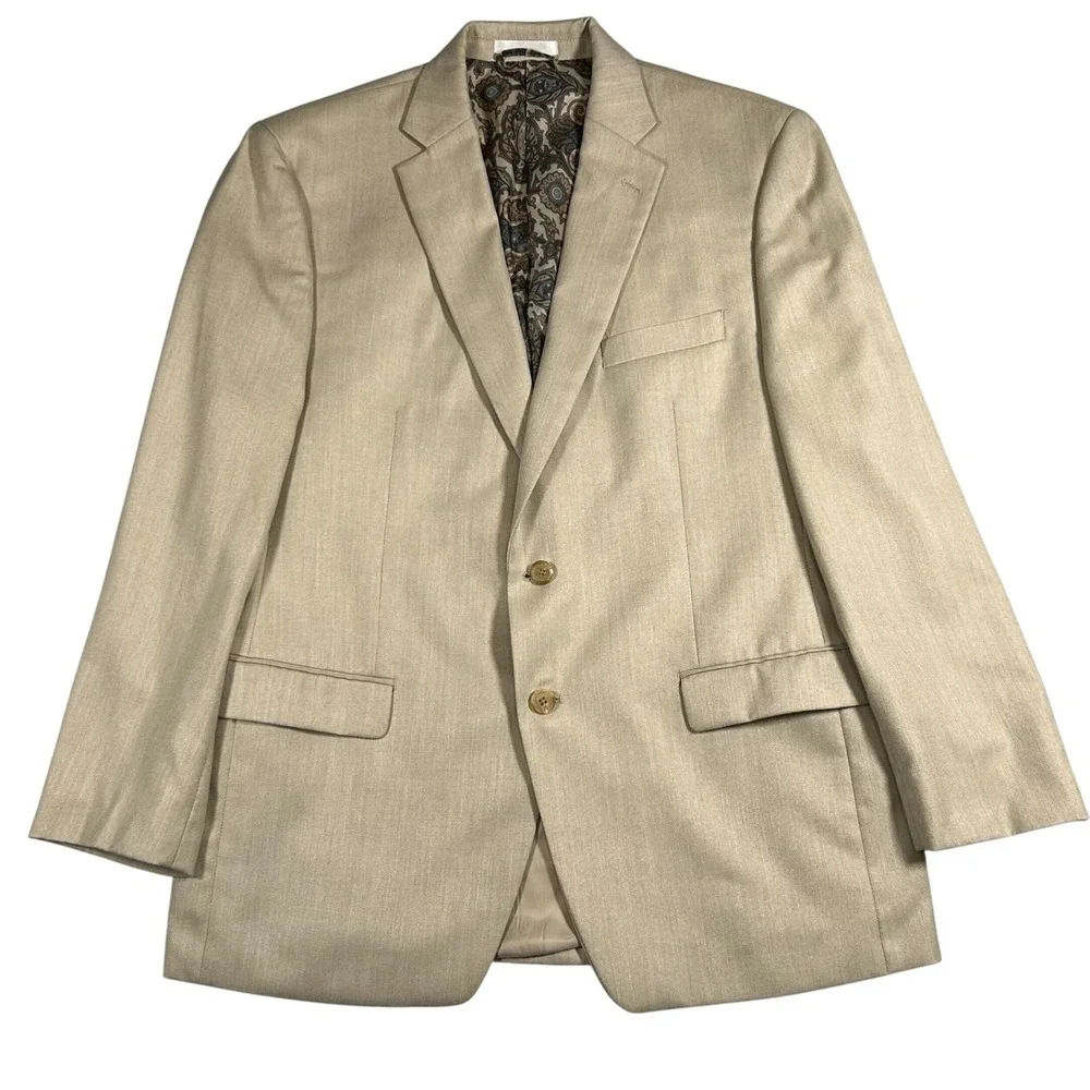 Lauren Ralph Lauren Mens 43R Tan Two Button Blazer Sport‎ Coat Jacket